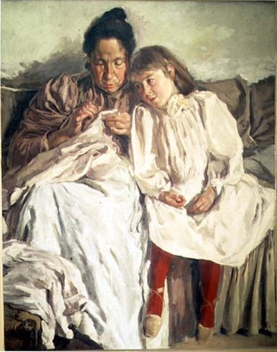 母と娘 作： Francisco Gimeno y Arasa