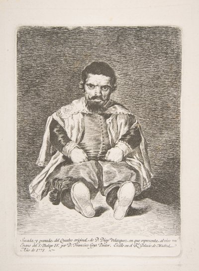 1778年のディエゴベラスケスの後のエルプリモとして知られている小人。 作： Francisco de Goya