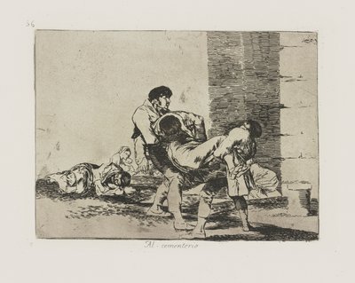 墓地へ。 （墓地へ。）、pl。 シリーズ「戦争の災害」からの56 作： Francisco de Goya