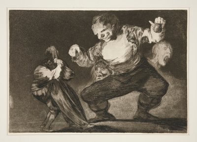 Bobalic?n (Simpleton), pl. シリーズ ロス プロベルビオス から 4 作： Francisco de Goya