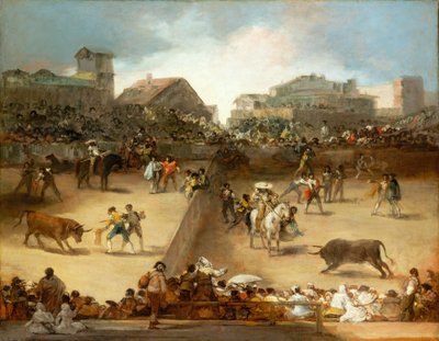 分割リングでの闘牛。 作： Francisco de Goya