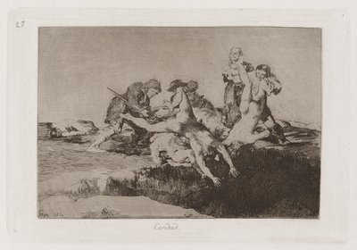 チャリティー、『戦争の災害』のプレート 27 作： Francisco de Goya