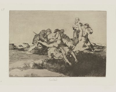 チャリティー。 （慈善団体）、pl。 シリーズ「戦争の災害」からの27 作： Francisco de Goya