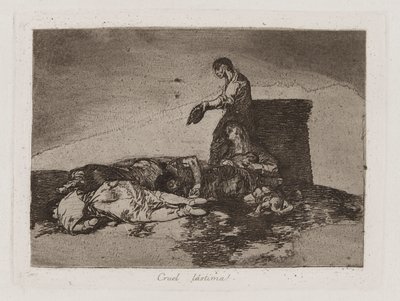 残酷な哀れみ！ (Cruel Tale of Woe!)、The Disasters of War のプレート 48 作： Francisco de Goya