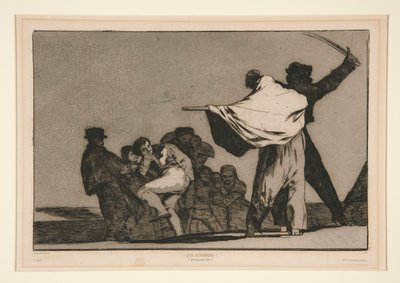 異なる conocido (有名な愚かさ)、シリーズ Los proverbios の番号のないプレート 作： Francisco de Goya