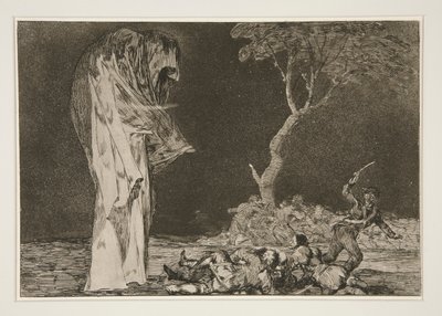 恐怖の愚かさ（恐怖の愚かさ）、pl。 2 箴言より 作： Francisco de Goya