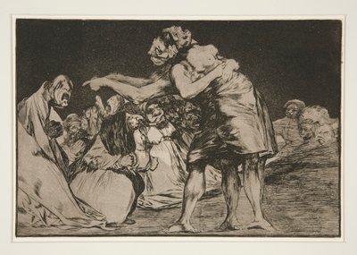 異種の結婚（Matrimonial Folly）、pl。 シリーズ 7 から Los proverbios 作： Francisco de Goya