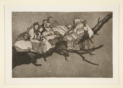 Disparateridiculo（とんでもない愚かさ）、pl。 シリーズ Los proverbios の 3 作： Francisco de Goya