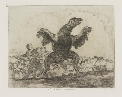 肉食のハゲワシ。 (肉食性のハゲタカ。)、pl。 シリーズ「戦争の災害」からの76 作： Francisco de Goya