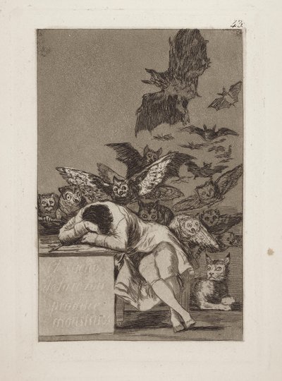 El sueno de la razon produce monstruos. (The Sleep of Reason Produces Monsters.), pl. 43 from the series Los caprichos   1336040   ja       japanese Successfully Translated  Original: Wentworth Woodhouse, Yorkshire, England.,1880 (engraving) Translat: Went 作： Francisco de Goya