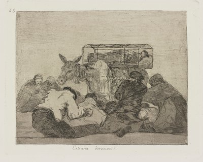 奇妙な献身！ （奇妙な献身！）、pl。 シリーズ「戦争の災害」からの66 作： Francisco de Goya