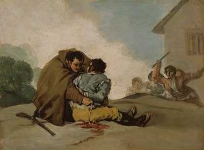 修道士ピーターはマラガートをロープで縛ります。c. 1806年。 作： Francisco de Goya