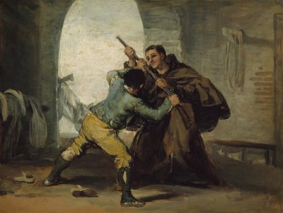 エル マラガートから銃を奪う修道士ピーター、c. 1806年。 作： Francisco de Goya