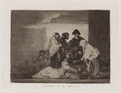 ありがとうございました ？ la almorta (キビのおかげで)、「戦争の惨事」のプレート 51 作： Francisco de Goya
