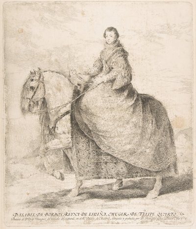 スペインの女王であり、フィリップ4世の妻であるブルボンのイザベル。 作： Francisco de Goya