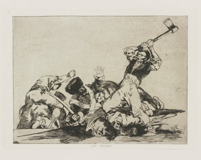 同じ（同じ）、pl。 戦争の災害シリーズの 3 作： Francisco de Goya