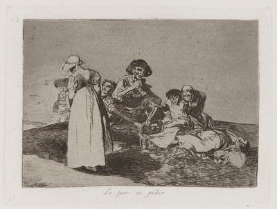 The Worst Is to Beg、「The Disasters of War」のプレート 55 作： Francisco de Goya