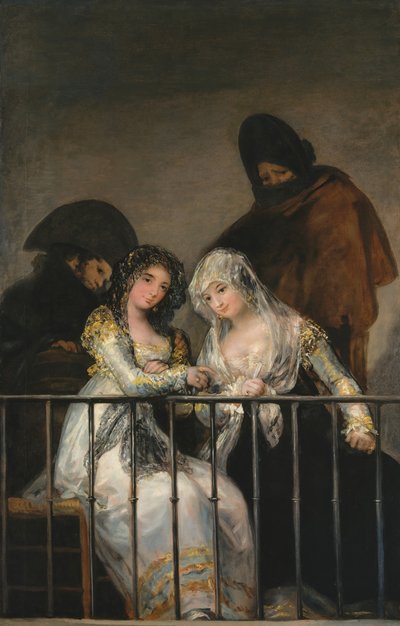 バルコニーのマハ、ca。 1800-1810。 作： Francisco de Goya