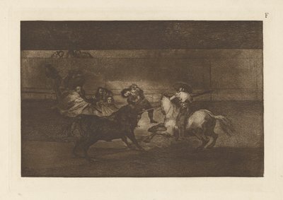 ペペ・イッロの死 (第 3 構成)、The Bull Machia のプレート F (第 3 版) 作： Francisco de Goya