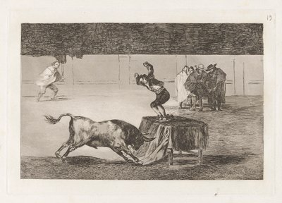 同じリングでの彼の別の狂気、ラ・タウロマキアのプレート19 作： Francisco de Goya