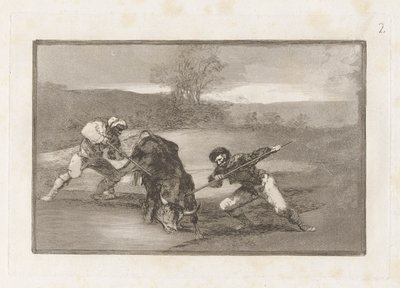 別の狩り方？ foot (Another Way of Hunting on Foot), Plate 2 from 闘牛 作： Francisco de Goya