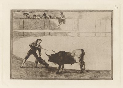 ペドロ・ローズマリー? スタンディング・ブルへ (Pedro Romero Killing the Halted Bull), Plate 30 from The Bull Machinery 作： Francisco de Goya