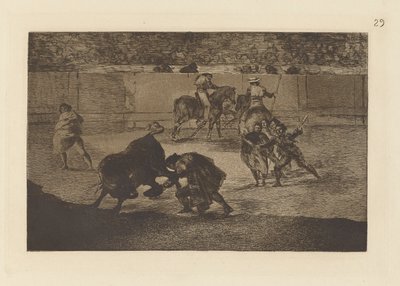 Pepe Illo が雄牛に切り込みを入れる (Pepe Illo が雄牛のパスを作る) 作： Francisco de Goya