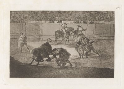 Pepe Illo が雄牛に切り込みを入れる (Pepe Illo が雄牛のパスを作る) 作： Francisco de Goya