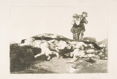 戦争の災害からのプレート18ロスデサストレスデラゲラ：それらを埋めて、静穏に保つ...、1810年。 作： Francisco de Goya