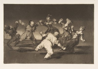 Disparatesのプレート12：マリオンが踊る場合、彼女は...、ca。 1816〜23年に発行された1864。 作： Francisco de Goya