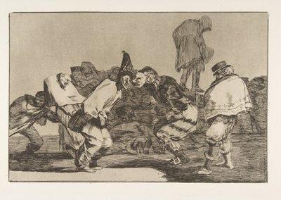 Disparatesのプレート14：カーニバルフォリー1816〜23年に発行された1864。 作： Francisco de Goya