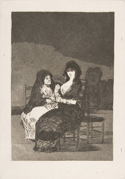 ロスカプリチョスのプレート15：プリティアドバイス美しいアドバイス、1799年。 作： Francisco de Goya