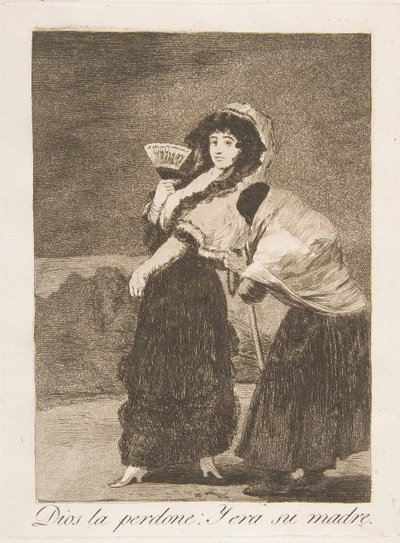 Los Caprichosのプレート16：天国のために：それは彼女の母親Dios la Perdone：Y ...、1799でした。 作： Francisco de Goya