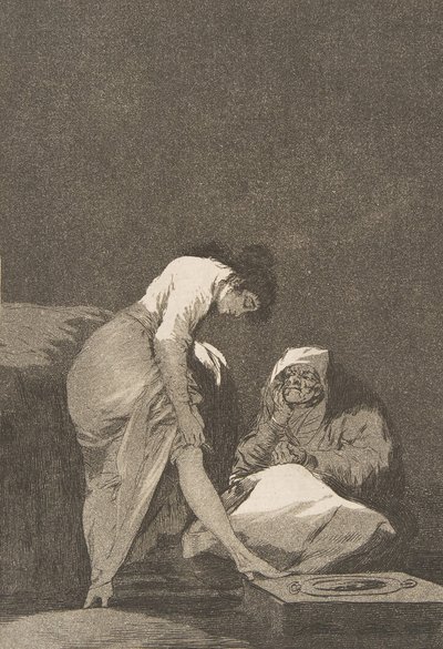Los Caprichosのプレート17：よく伸ばされています。よく引っ張られました。1797-98。 作： Francisco de Goya