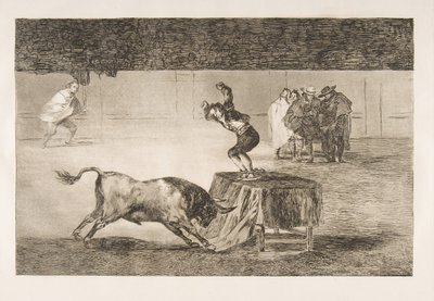 タウロマキアのプレート19：同じリングにおける彼のもう1つの狂気。1816年。 作： Francisco de Goya
