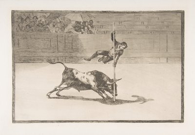 タウロマキアのプレート20：[リング]でのJuanitoApiñaniの敏捷性と大胆さ...、1816年。 作： Francisco de Goya