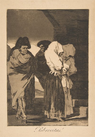 Los Caprichosのプレート22：かわいそうな女の子たち！プロブレシタス！、1799年、死後の印象。 作： Francisco de Goya