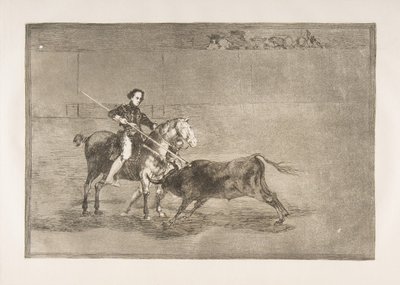 タウロマキアのプレート22：[リング]にある有名なパフエレラの男の勇気...、1816。 作： Francisco de Goya