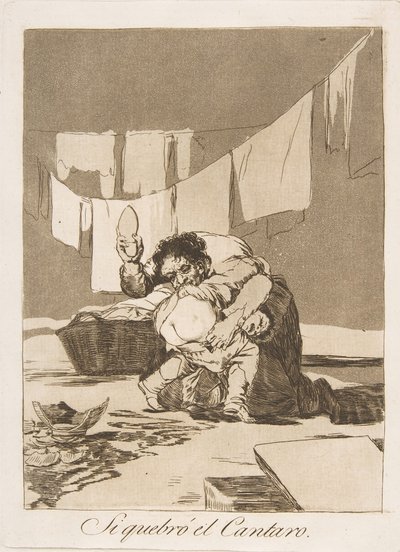Los Caprichosのプレート25：彼がポットを破った場合、Si quebro el Cantaro。、1799。 作： Francisco de Goya