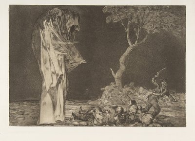 Disparatesのプレート2：Folly of Fear、ca。 1816〜23年に発行された1864。 作： Francisco de Goya