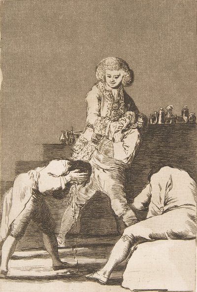 「ロス カプリチョス」のプレート 33: パラティーノ伯爵アル コンデ パラティーノへ、1799 年。 作： Francisco de Goya