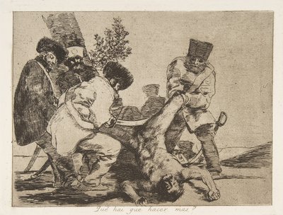 「The Disasters of War」Los Desastres de La Guerra のプレート 33: 「What ...、1810 年、1863 年に出版。 作： Francisco de Goya
