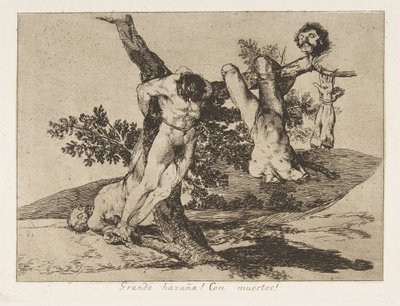「The Disasters of War」Los Desastres de La Guerra のプレート 39: 「An he...」、1810 年発行、1863 年。 作： Francisco de Goya