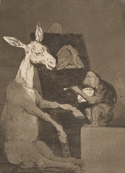 Los Caprichosからのプレート41：多かれ少なかれNi mas ni menos。、1799。 作： Francisco de Goya