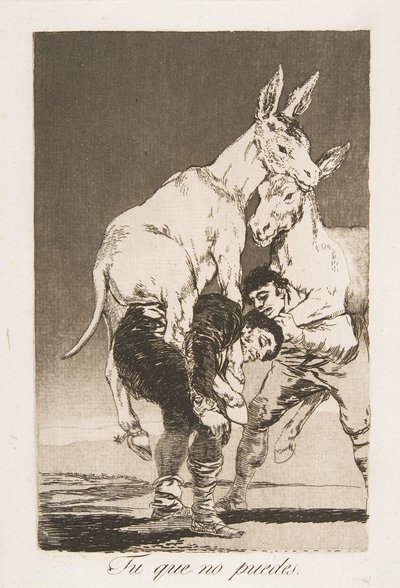 ロスカプリコスのプレート42：できない人、できない人、1799年。 作： Francisco de Goya