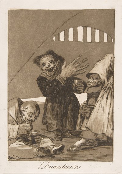 Los Caprichosのプレート49：Hobgoblins Duendecitos。、1799。 作： Francisco de Goya
