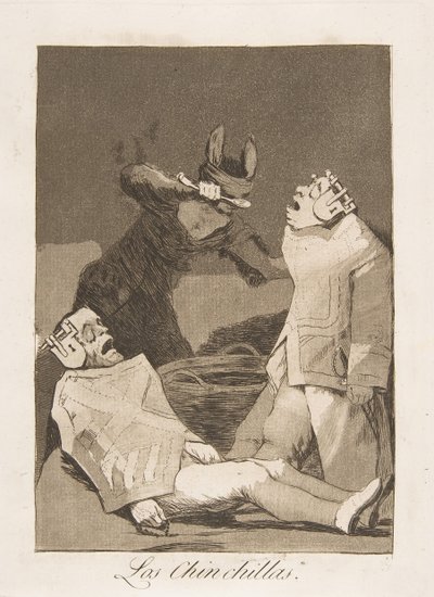 ロスカプリコスのプレート50：The Chinchillas Los Chinchillas。、1799。 作： Francisco de Goya