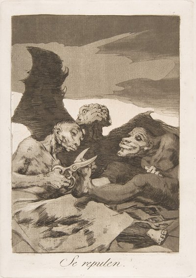 「Los Caprichos」のプレート 51: Se repulen., 1799. 作： Francisco de Goya