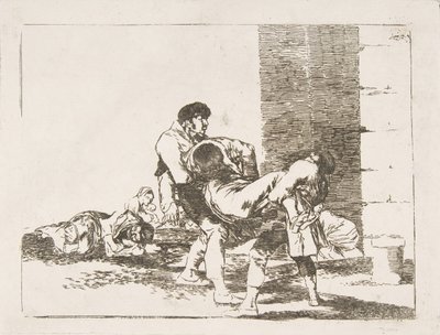 「戦争の災害」からのプレート56。戦争の災害：「墓地へ。」A ...、1810-14。 作： Francisco de Goya