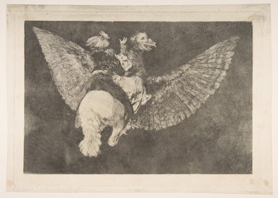 Disparatesのプレート5：フライングフォリー1816年から23年頃のプライベート印刷 作： Francisco de Goya
